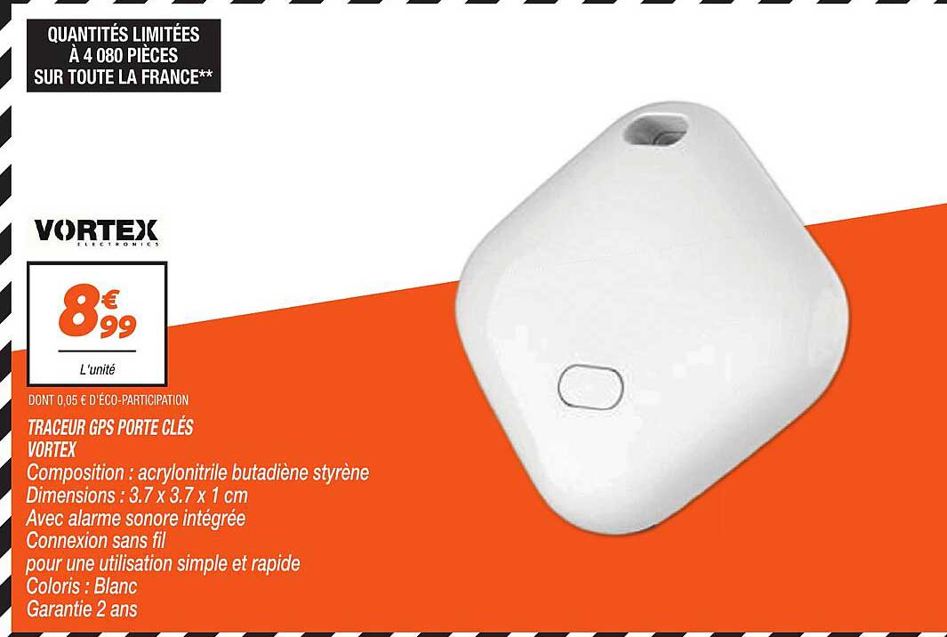 TRACEUR GPS PORTE CLÉS VORTEX