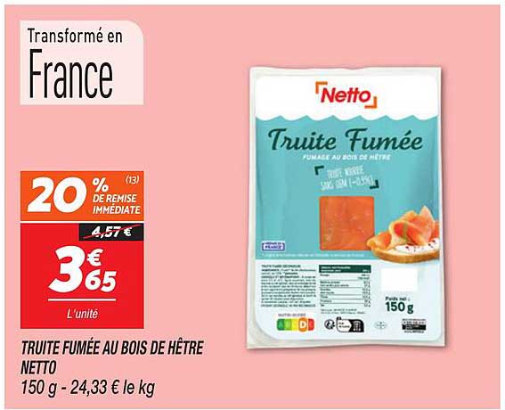 TRUITE FUMÉE AU BOIS DE HÊTRE NETTO