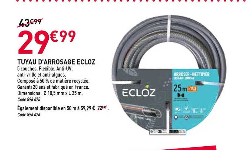 TUYAU D'ARROSAGE ECLOZ
