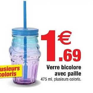 Verre bicolore avec paille