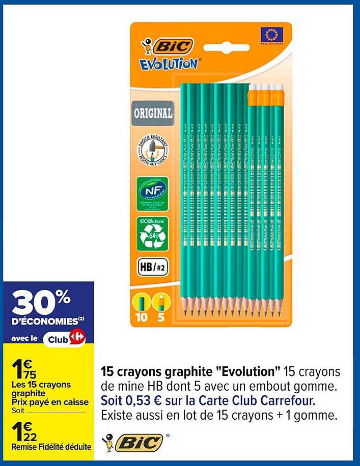 15 crayons graphite "Evolution"