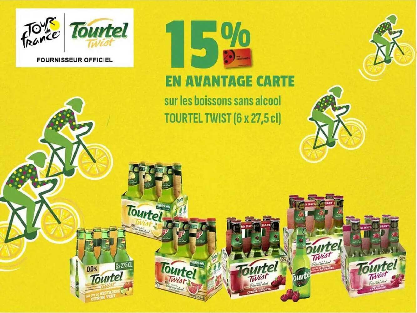 15% EN AVANTAGE CARTE sur les boissons sans alcool TOURTEL TWIST (6 x 27,5 cl)