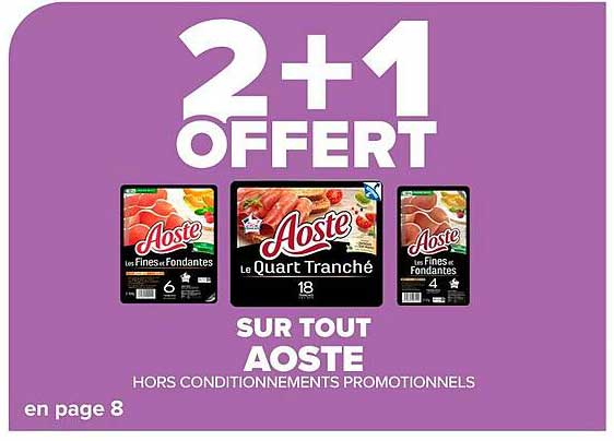 2+1 OFFERT SUR TOUT AOSTE
