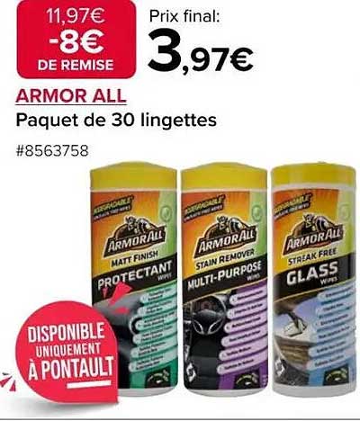 ARMOR ALL Paquet de 30 lingettes