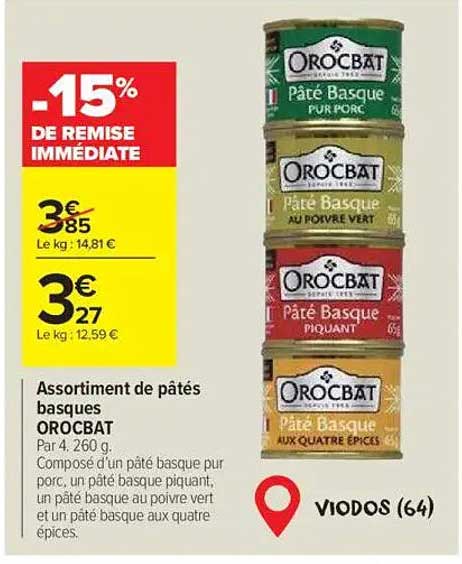 Assortiment de pâtés basques OROCABAT