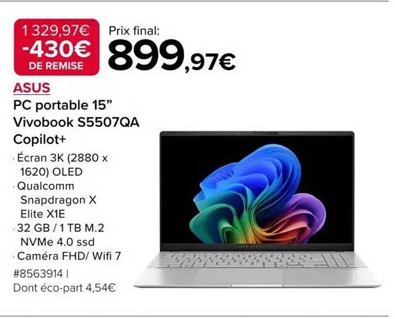 ASUS PC portable 15” Vivobook S5507QA Copilot+