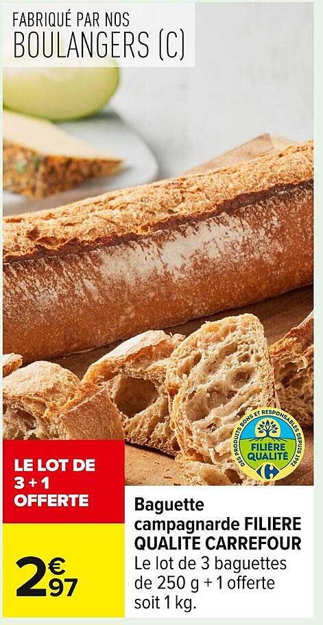 Baguette campagnarde FILIERE QUALITE CARREFOUR
