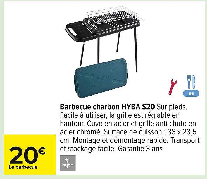 Barbecue charbon HYBA S20 Sur pieds