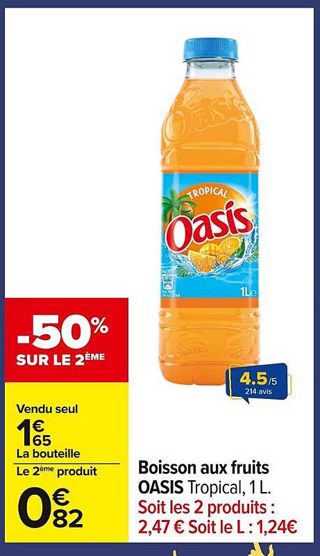Boisson aux fruits OASIS Tropical, 1 L.