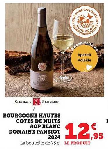 BOURGOGNE HAUTES COTES DE NUITS AOP BLANC DOMAINE PANSIOT 2024