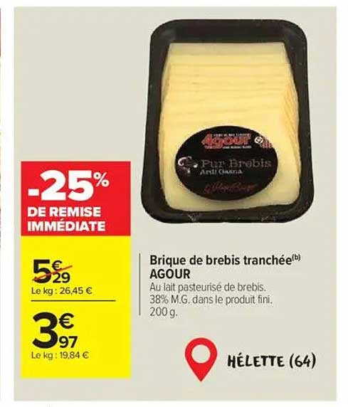Brique de brebis tranchée AGOUR