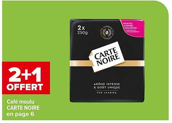 Café moulu CARTE NOIRE 2+1 OFFERT