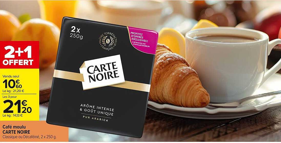 Café moulu CARTE NOIRE 2x250g