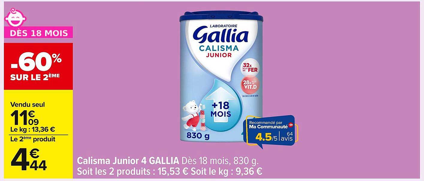 Calisma Junior 4 GALLIA Dès 18 mois, 830 g