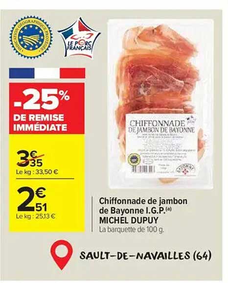 Chiffonnade de jambon de Bayonne I.G.P.(a) MICHEL DUPUY