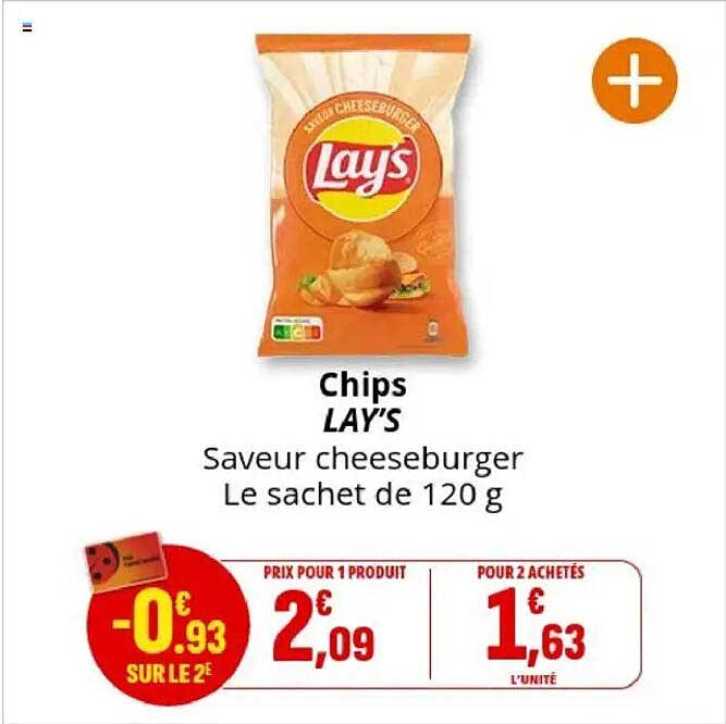 Chips LAY'S Saveur cheeseburger
