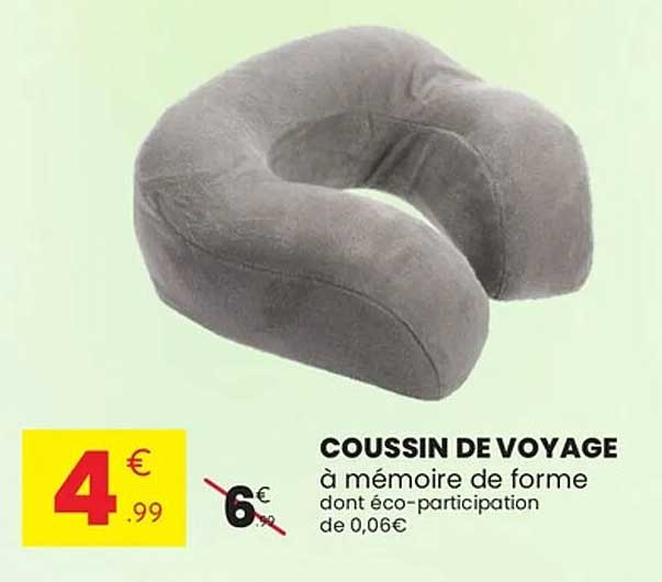 COUSSIN DE VOYAGE à mémoire de forme