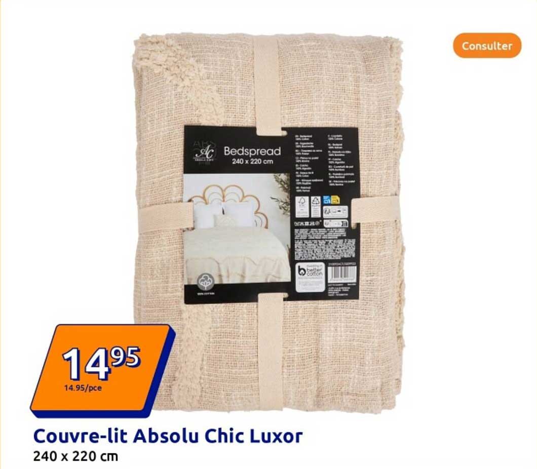 Couvre-lit Absolu Chic Luxor 240 x 220 cm