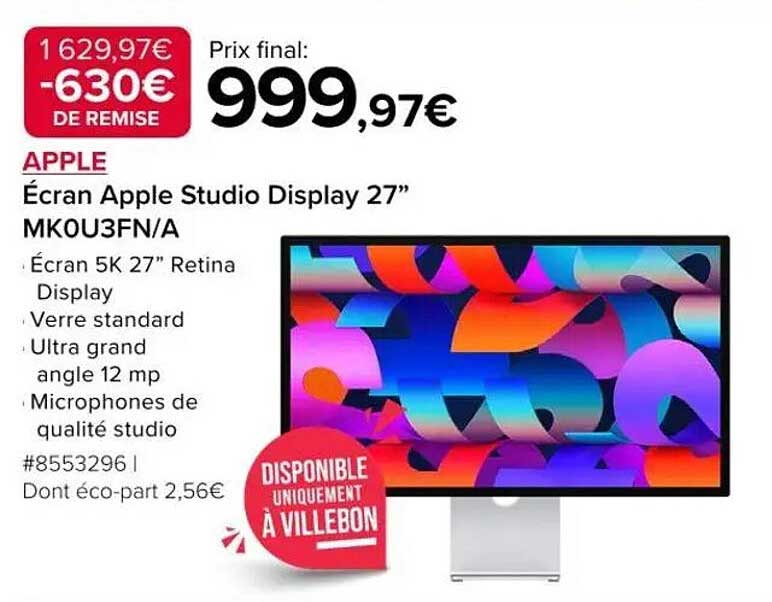 Écran Apple Studio Display 27" MKOU3FN/A