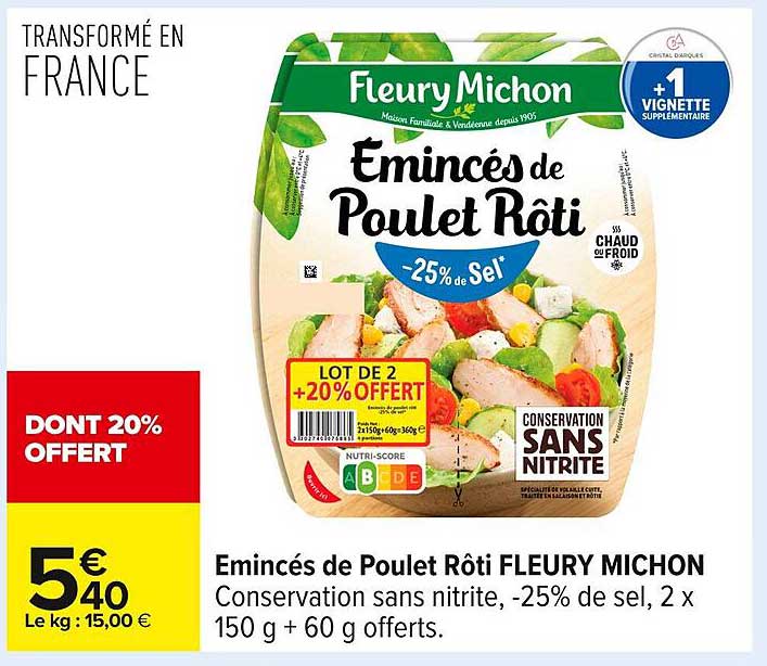 Émincés de Poulet Rôti FLEURY MICHON