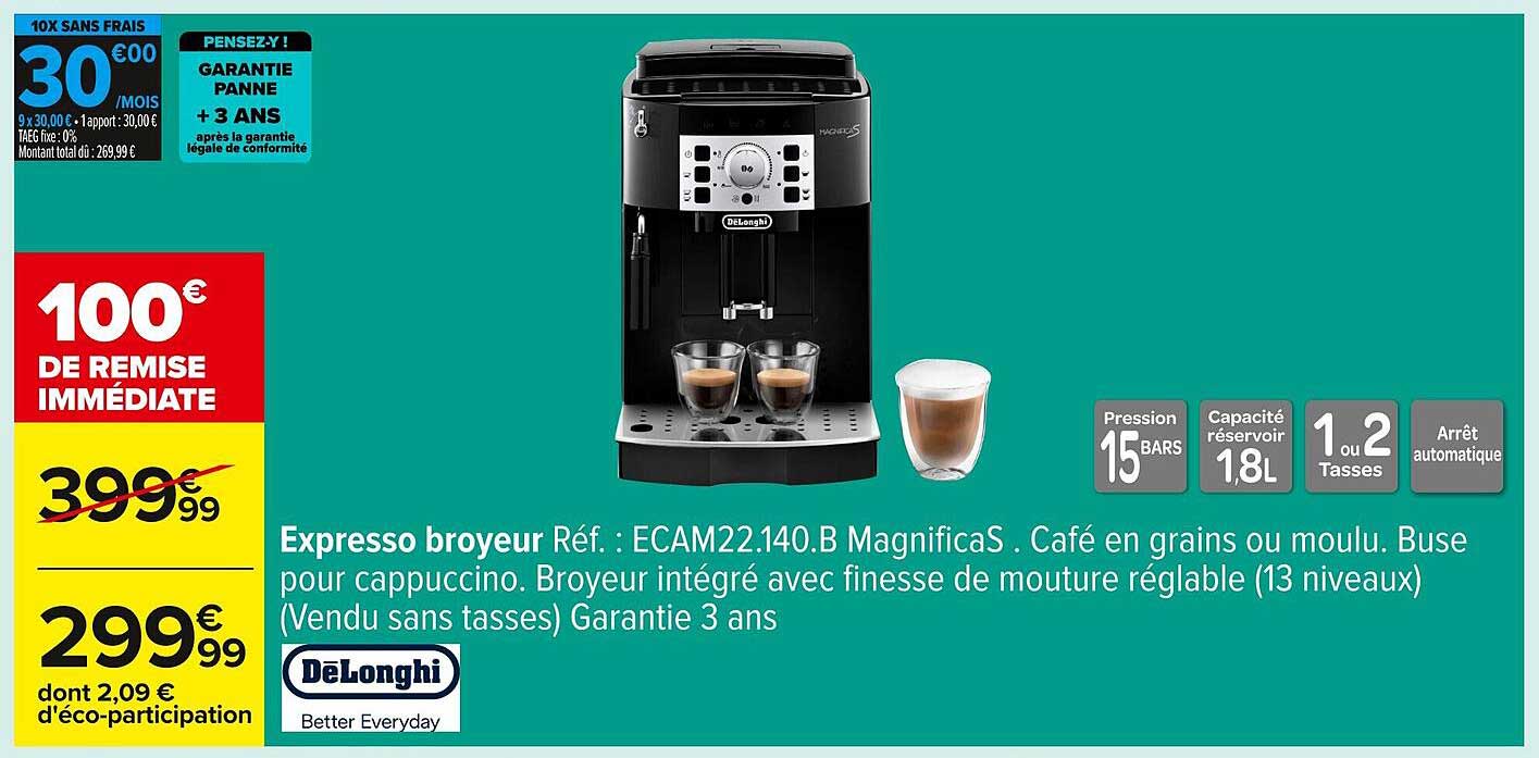 Expresso broyeur Réf. : ECAM22.140.B MagnificaS