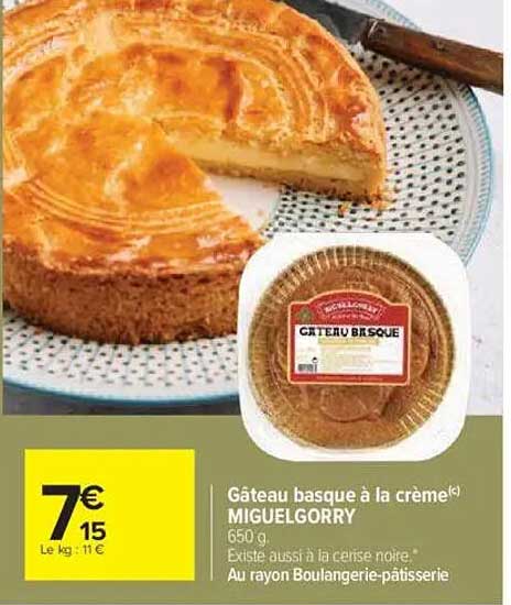Gâteau basque à la crème MIGUELGORRY