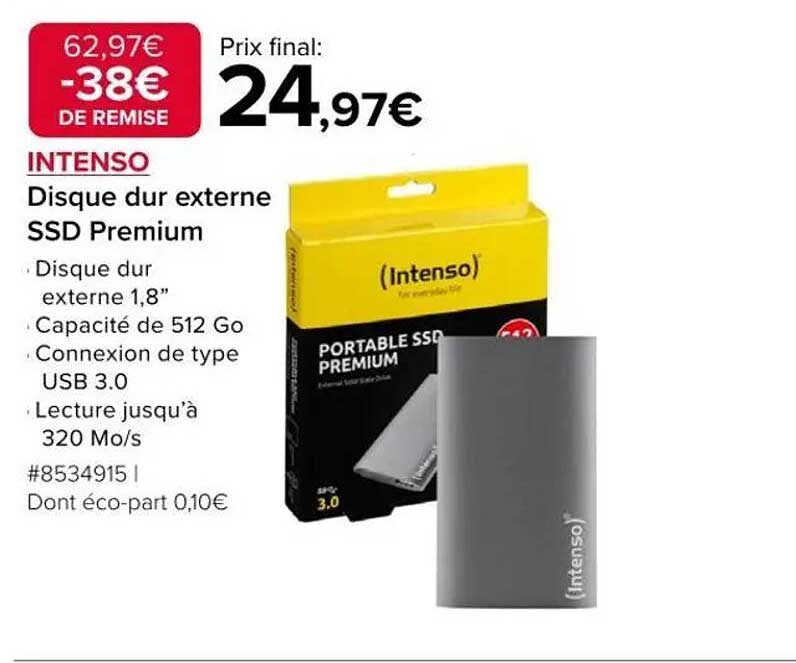INTENSO Disque dur externe SSD Premium