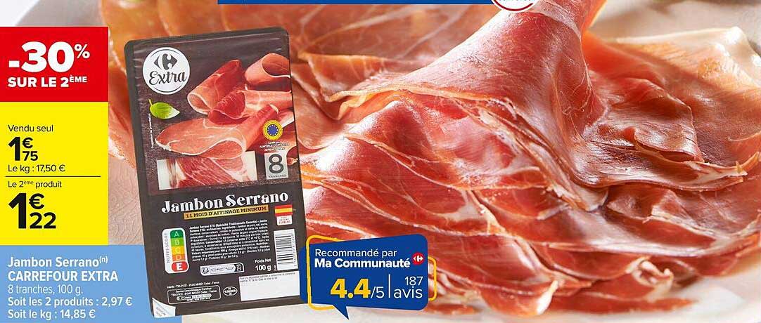 Jambon Serrano Carrefour Extra