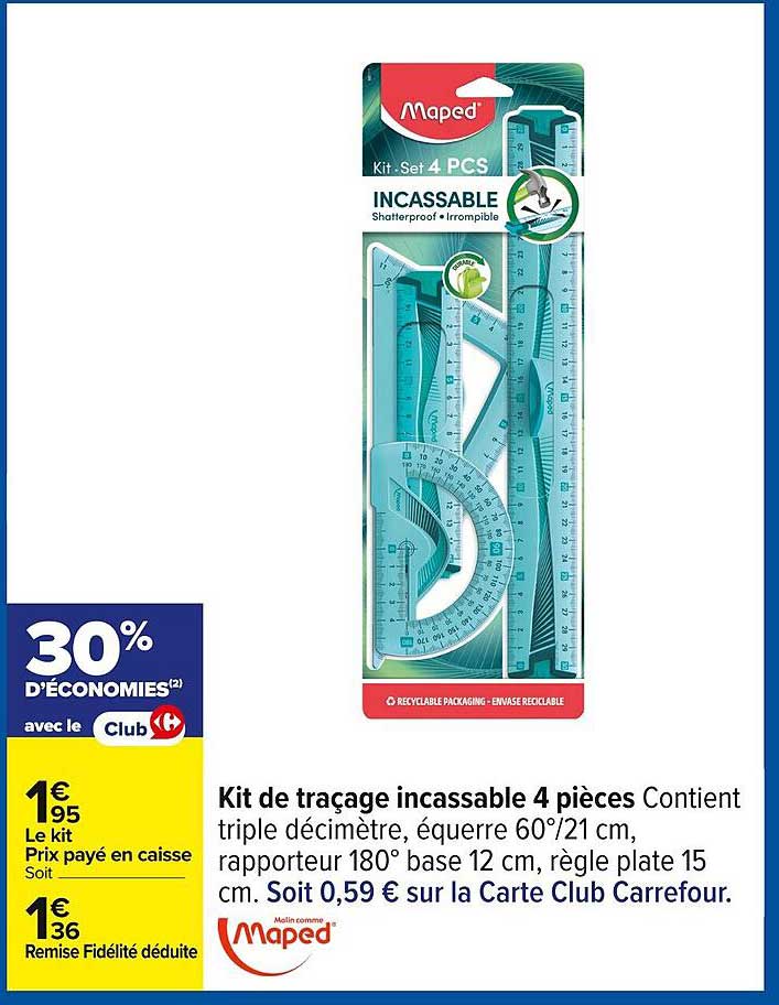 Kit de traçage incassable 4 pièces
