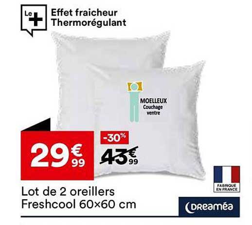 Lot de 2 oreillers Freshcool 60x60 cm