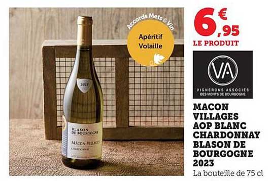 Macon Villages AOP Blanc Chardonnay Blason de Bourgogne 2023