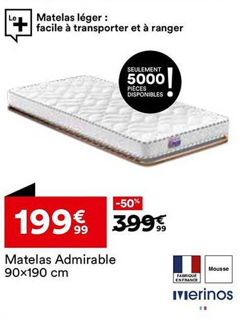 Matelas Admirable 90×190 cm