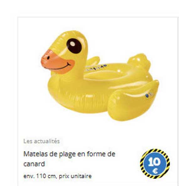 Matelas de plage en forme de canard