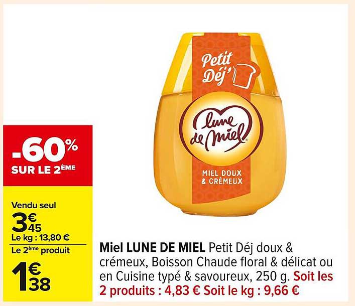 Miel LUNE DE MIEL Petit Déj doux & crémeux