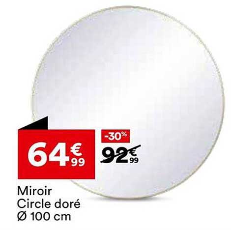 Miroir Circle doré Ø 100 cm