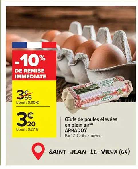 Œufs de poules élevées en plein air ARRADOY