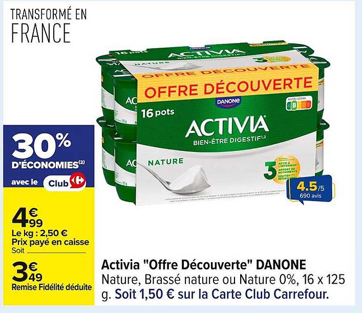 Offre Découverte Danone Activia