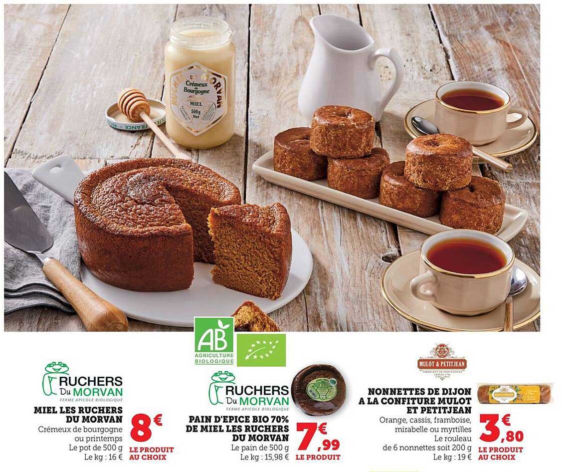 Pain d'épice bio 70% de miel Les Ruchers du Morvan