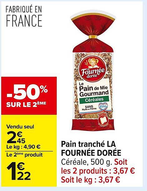 Pain tranché LA FOURNÉE DORÉE