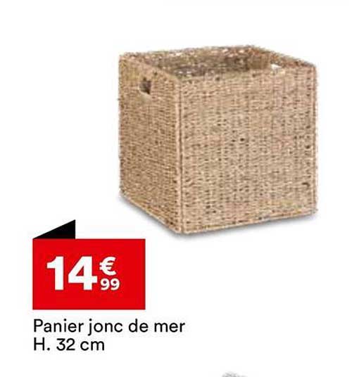 Panier jonc de mer H. 32 cm