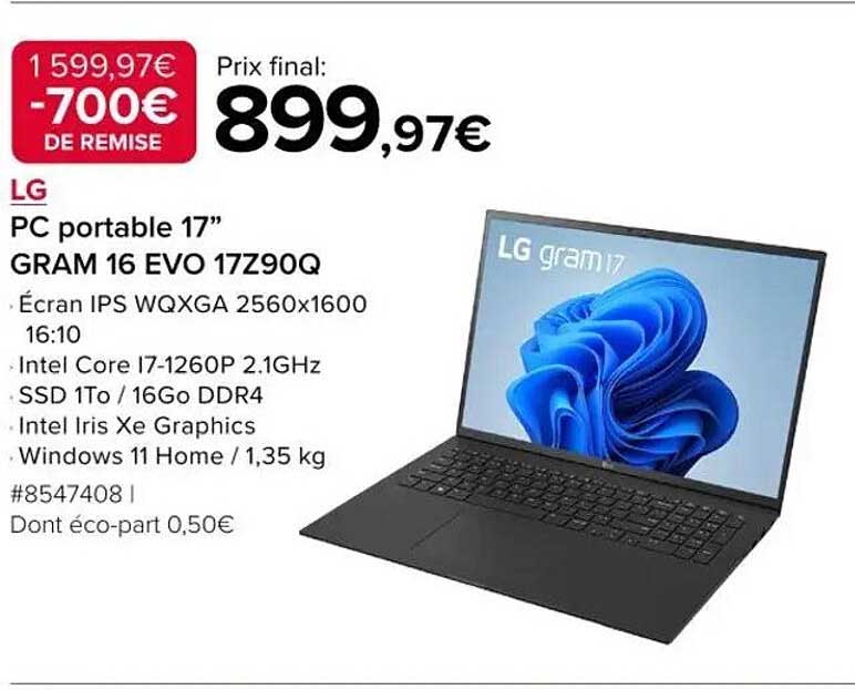 PC portable 17” GRAM 16 EVO 17Z90Q