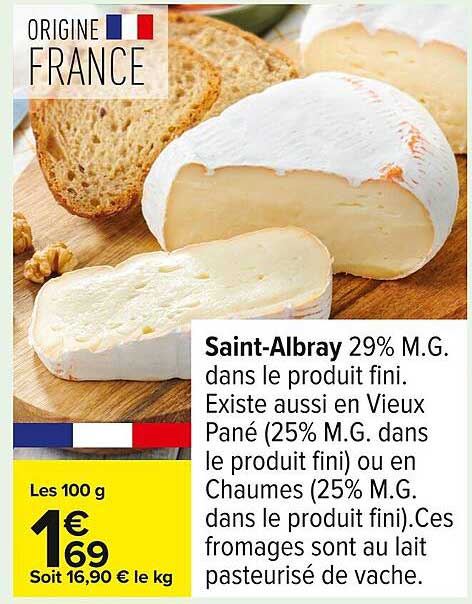 Saint-Albray 29% M.G. dans le produit fini