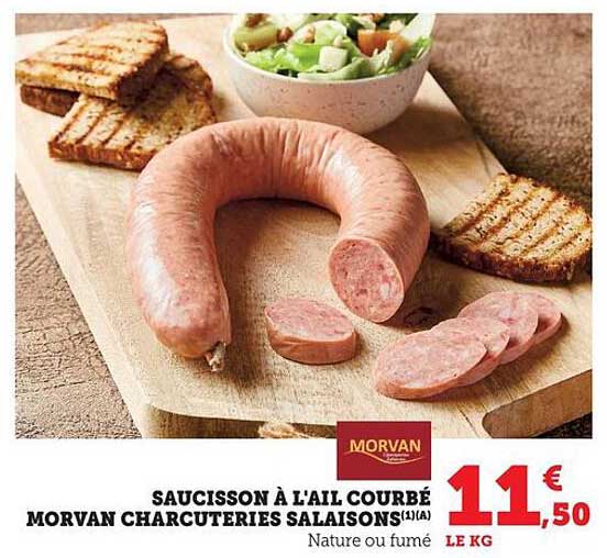 SAUCISSON À L'AIL COURBÉ MORVAN CHARCUTERIES SALAISONS