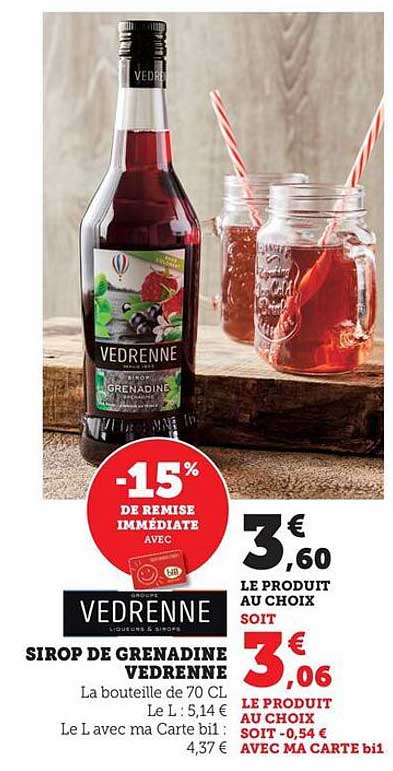 SIROP DE GRENADINE VEDRENNE