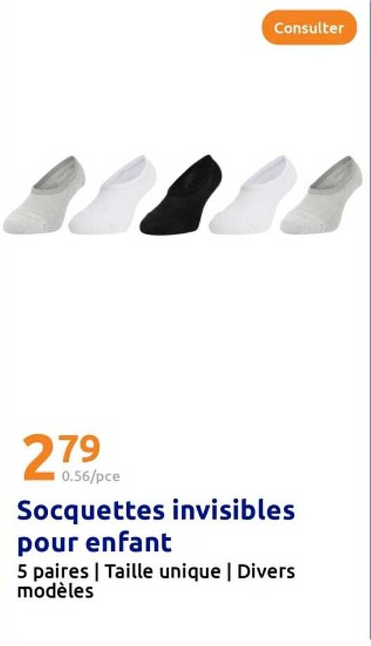 Socquettes invisibles pour enfant