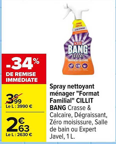 Spray nettoyant ménager "Format Familial" CILLIT BANG