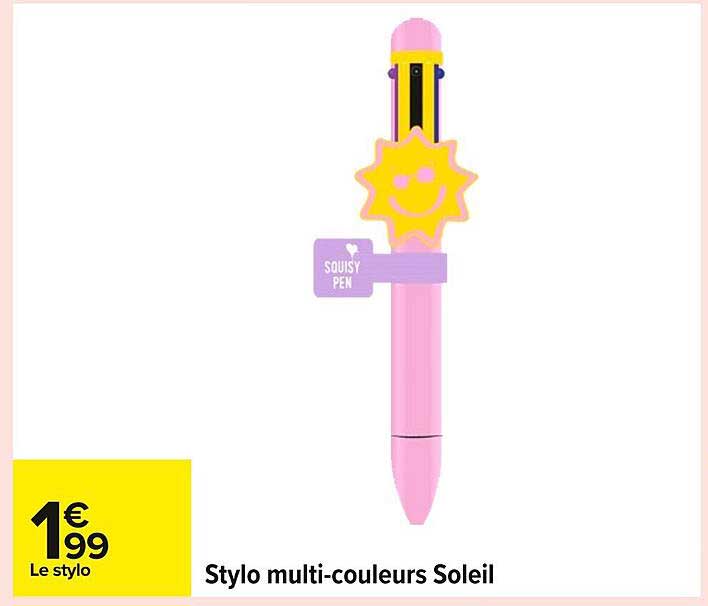 Stylo multi-couleurs Soleil
