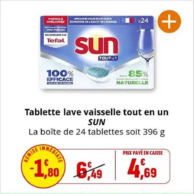 Tablette lave vaisselle tout en un SUN