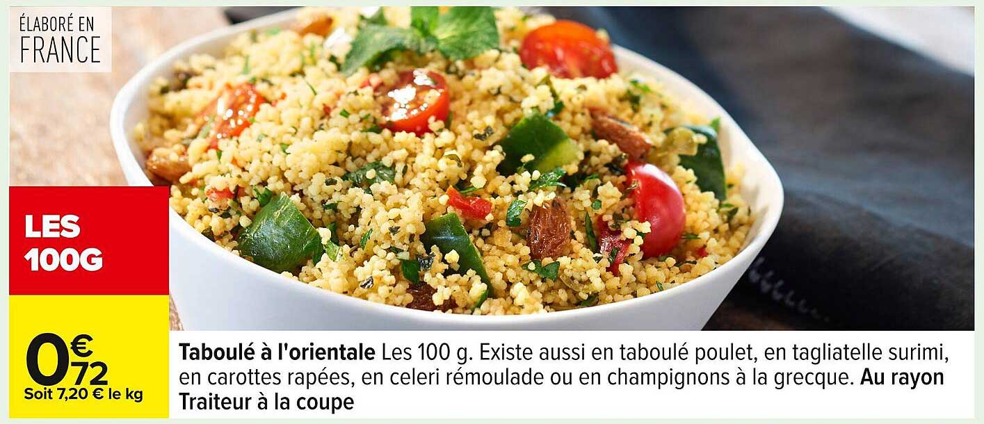 Taboulé à l'orientale Les 100 g.