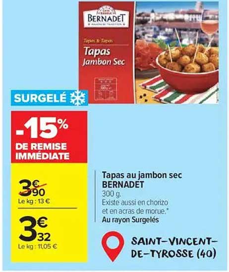 Tapas au jambon sec BERNADAT